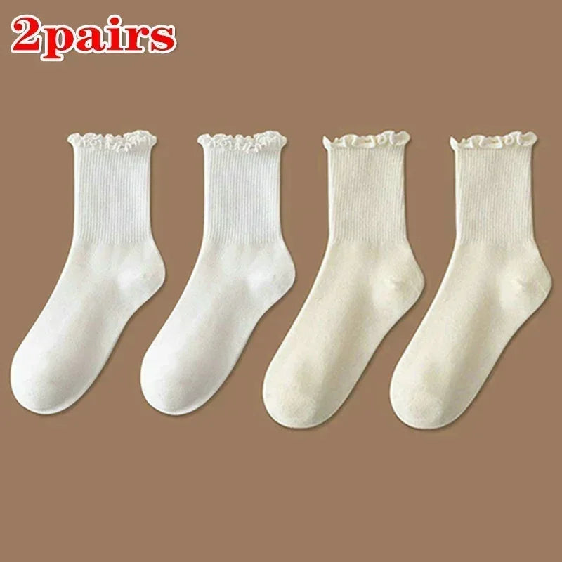 2pairs Beige White