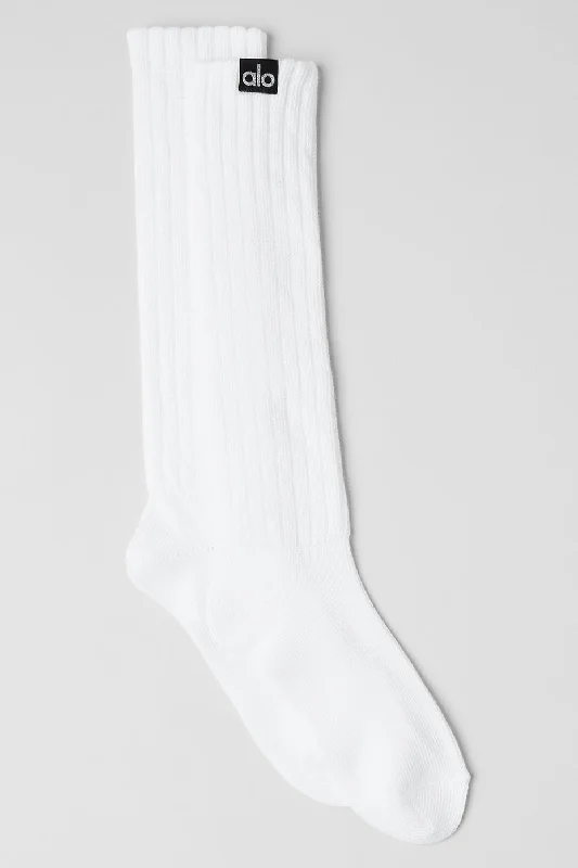 Unisex Scrunch Sock - White