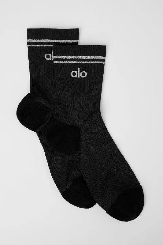 Unisex Half-Crew Performance Sock - Black