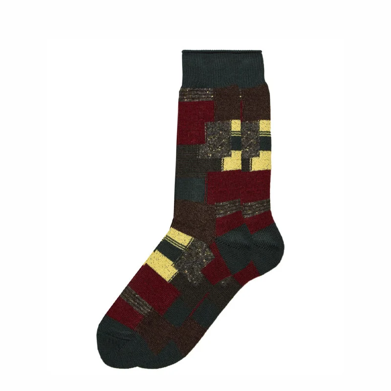 Anonymous Ism Patchwork Crew Socks Moss