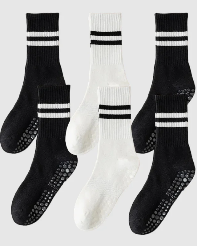 Varsity Grip Socks - 3 Pack - Black/White