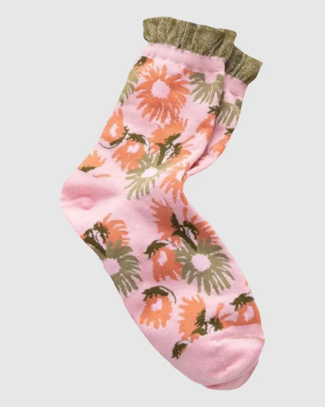 Garden Party Sock - Peach