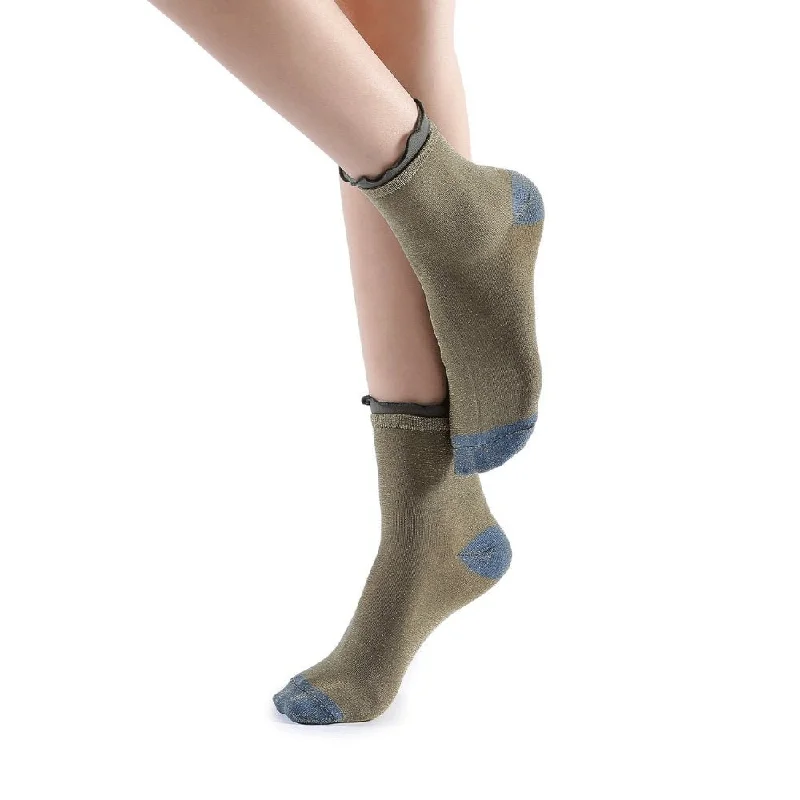 Daphne Ruffle Glitter Ankle Sock | Grey