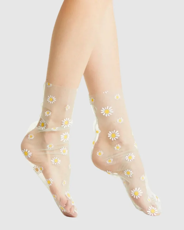 Daisy Tulle Socks - Mint