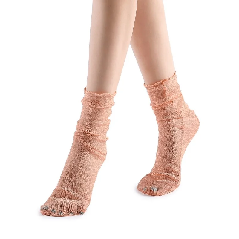 Diamond Sheer Crew Sock | Pink