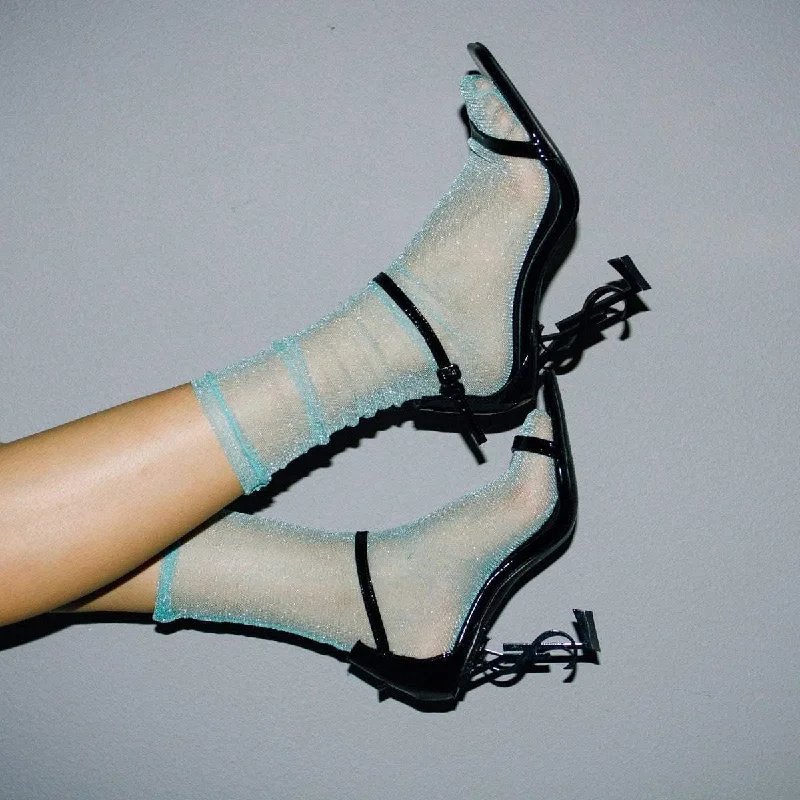 Diamond Sheer Crew Sock | Teal