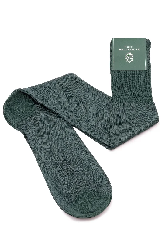 Bottle Green Silk Formal Socks