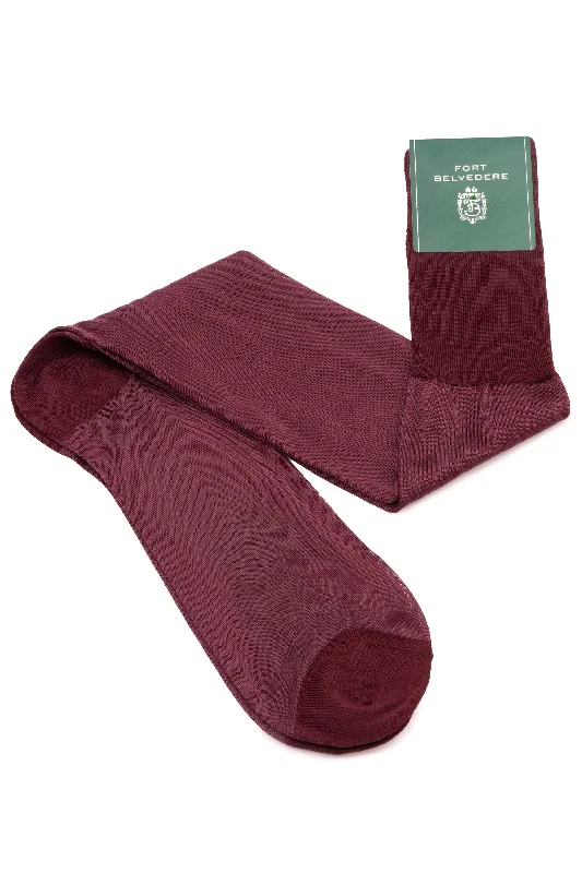 Burgundy Silk Formal Socks