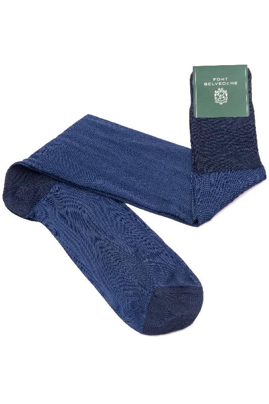 Light Navy Silk Formal Socks