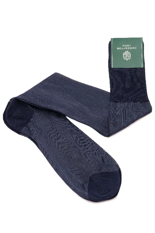 Rich Navy Silk Formal Socks