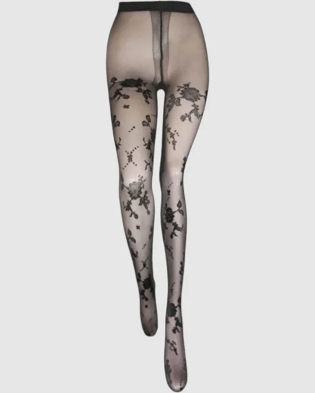 Floral Jacquard Sheer Tights