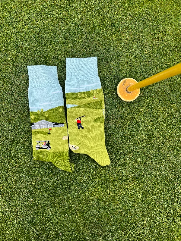 Golf Scene Mismatched Unisex Socks