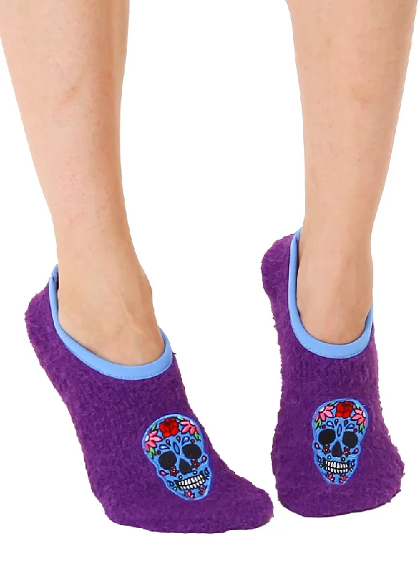 Fuzzy Skull Slipper Socks