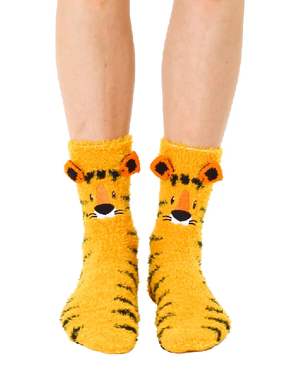 Fuzzy Tiger Crew Socks