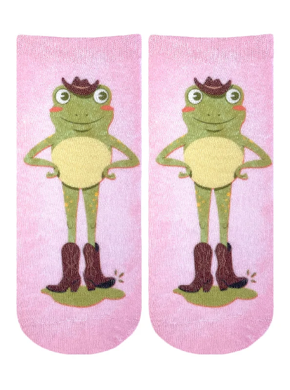 Giddy Up Frog Ankle Socks