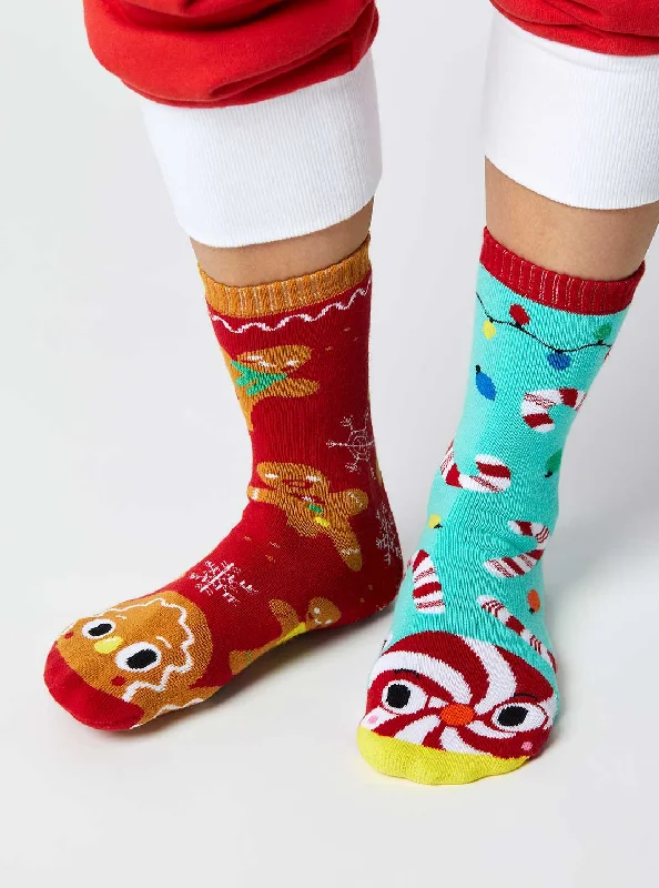 Gingerbread & Candy Cane | Adult Socks by Crowded Teeth