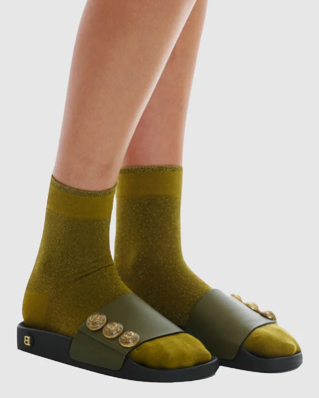 Glitter Socks - Olive