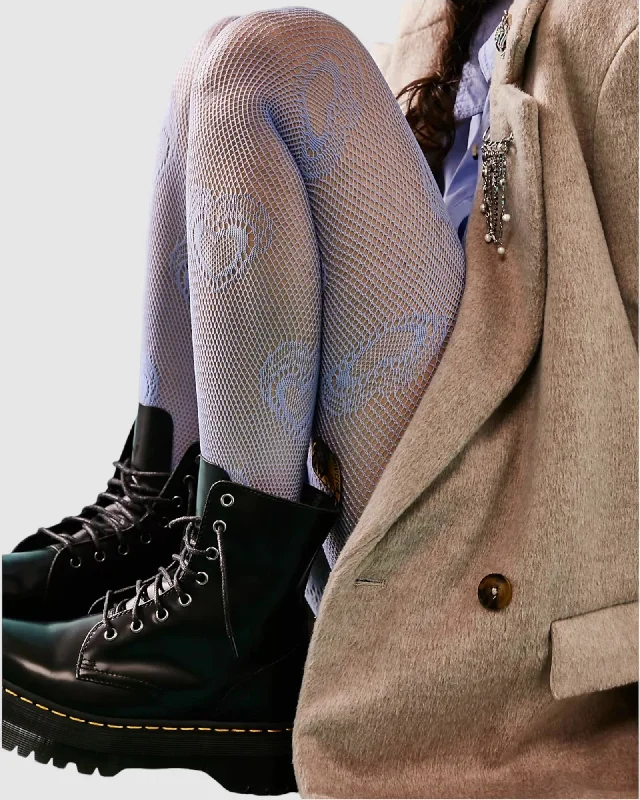 Heart knit tights - Periwinkle