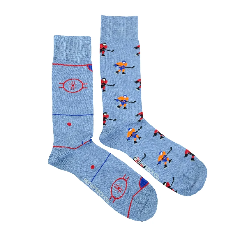 Hockey Player & Rink | Adult Socks | Fun Mismatched Socks