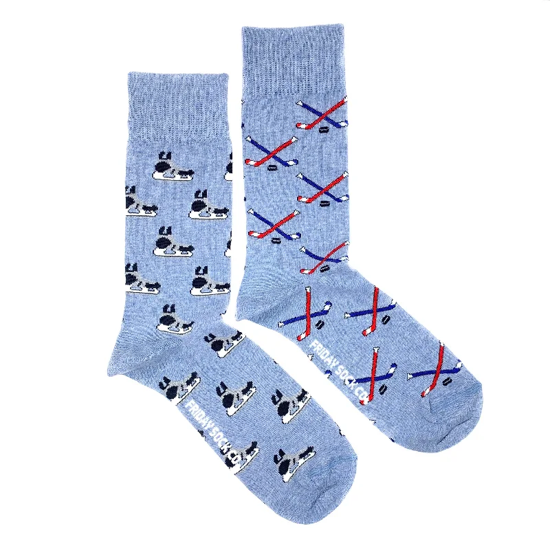 Unisex Adult Socks | Hockey Sticks & Skates | Mismatched