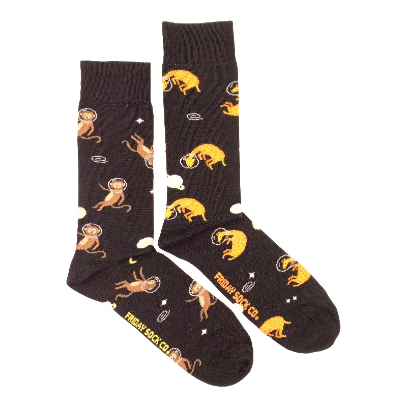 Space Giraffes and Monkeys| Adult Socks | Fun Mismatched Socks