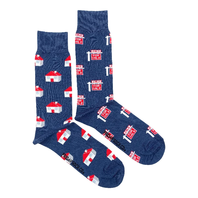 House & Sign Real Estate | Mismatched Unisex Adult Socks