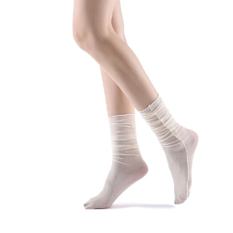 Neverminder Slouch Sheer Crew Sock | Off-White