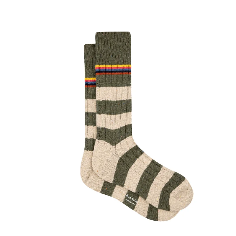 Paul Smith Sock Devon Brown Stripe / Cream