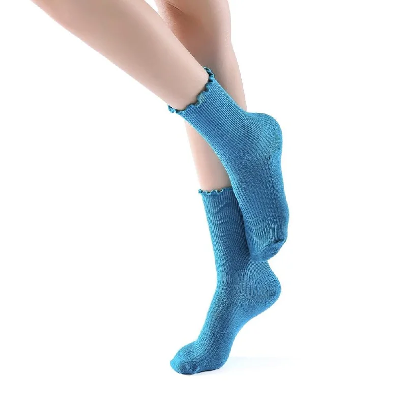 Princess Lulu Ruffle Crew Sock | Blue