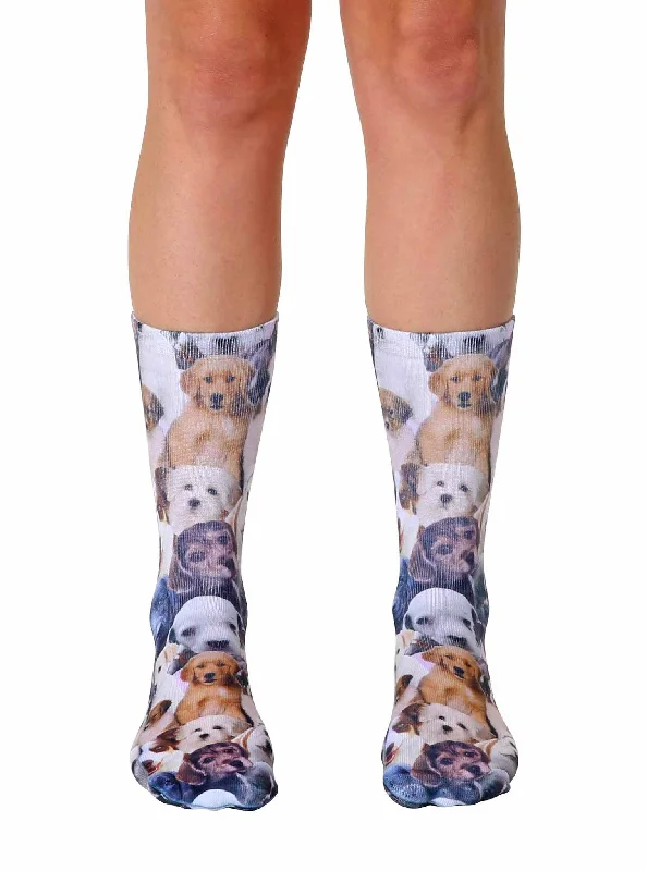 Puppy All Over Crew Socks