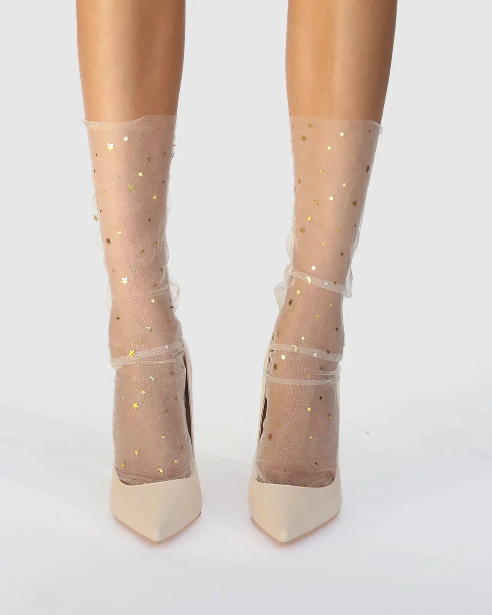 Starry Sky Tulle Sock – Nude