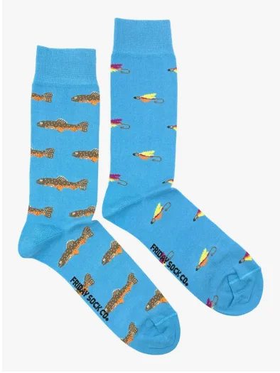 Trout & Fly Unisex Mismatched Socks