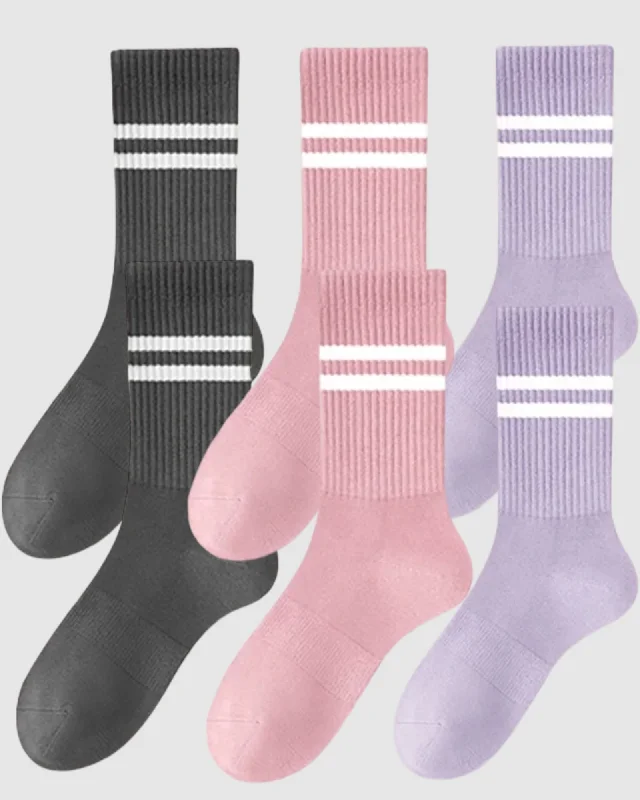 Varsity Pilates Yoga Grip Socks - 3 Pack