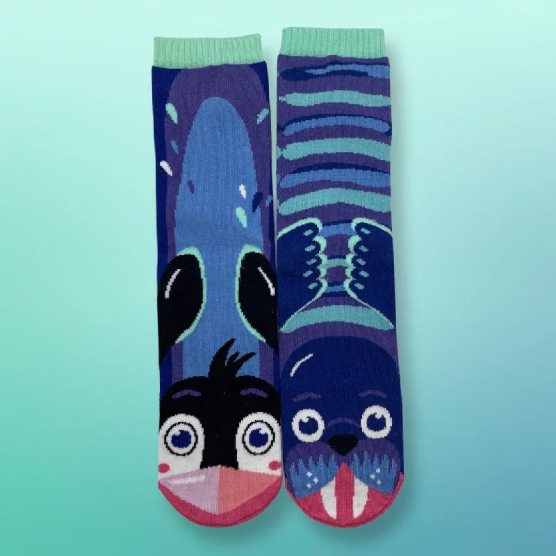 Walrus and Penguin | Adult Socks| Pals Fun Mismatched Socks