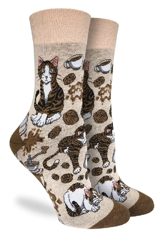 Women's Coffee Cats Crew Sock