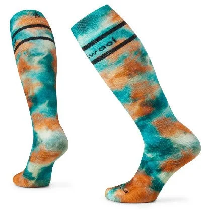 Women's Ski Full Cushion Tie Dye Print OTC Socks