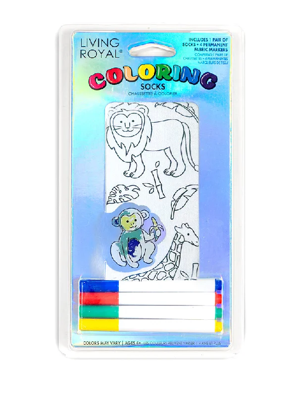 Zoo Coloring Socks