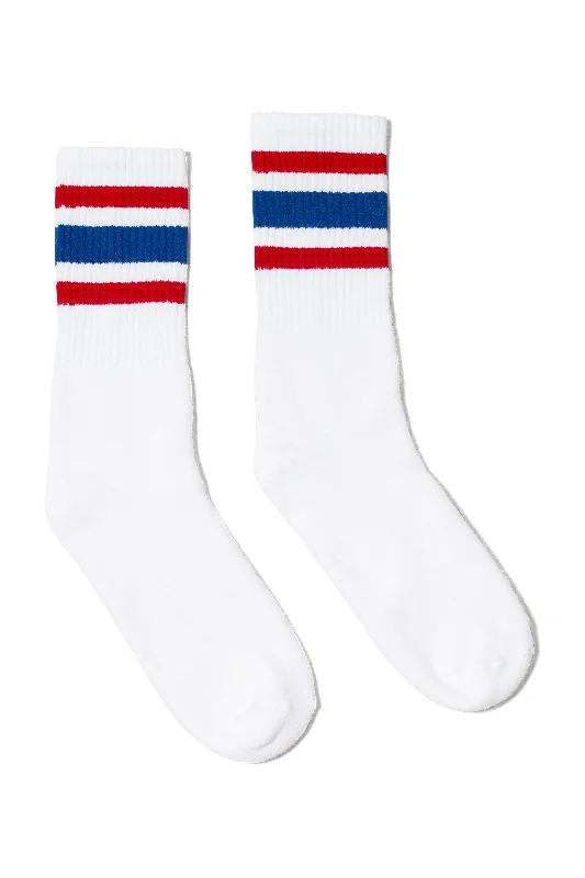 All American Striped Socks | White