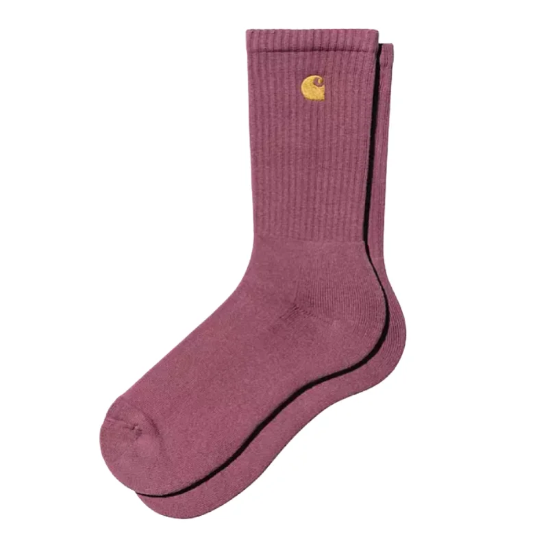 CARHARTT WIP Chase Socks Dusty Fuchsia Gold