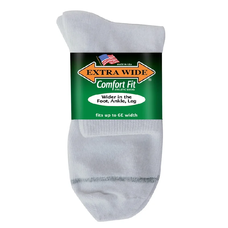 Extra Wide Athletic Quarter Socks