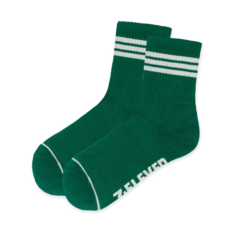 Half Crew Stripe Socks - Green