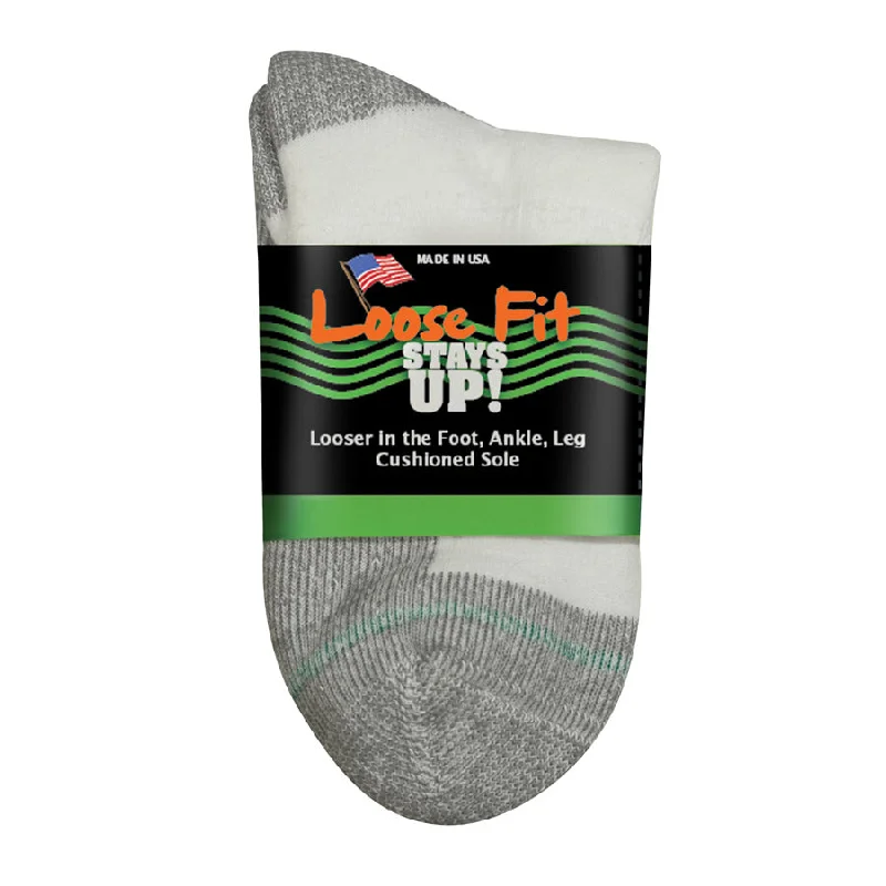 Loose Fit Stays Up Cotton Casual Quarter Socks