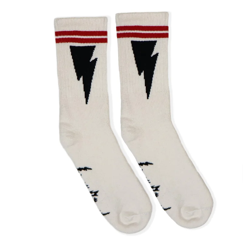 SOCCO Naturals | Mike Vallely Lightning Bolt Socks | Red Stripes