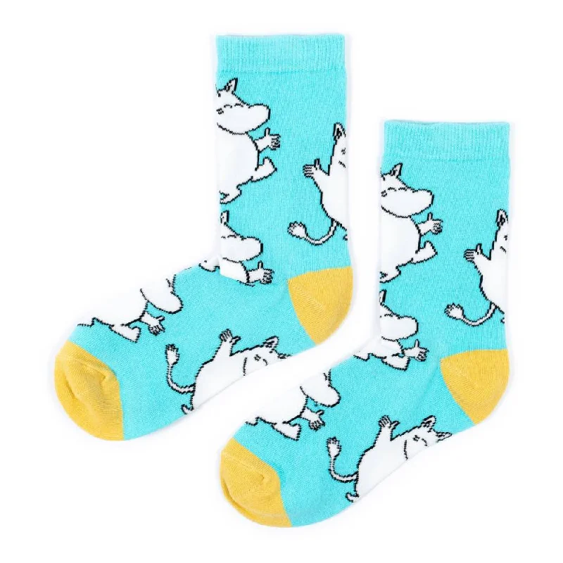 Moomin Happy Moomintroll Socks Turquoise 36-42 - Nordicbuddies