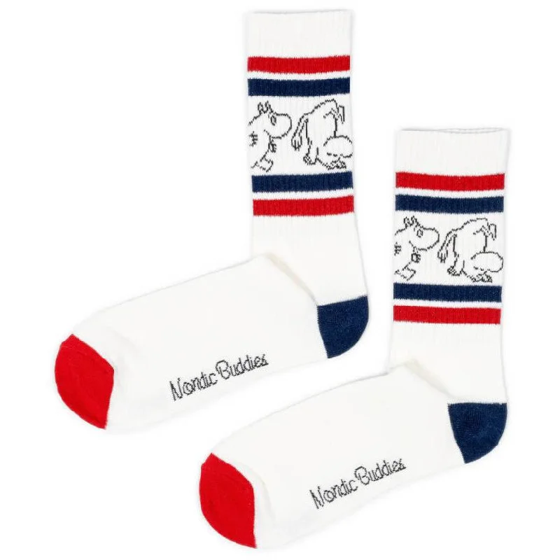 Moomintroll Retro Socks Red/Navy 40-45 - Nordicbuddies