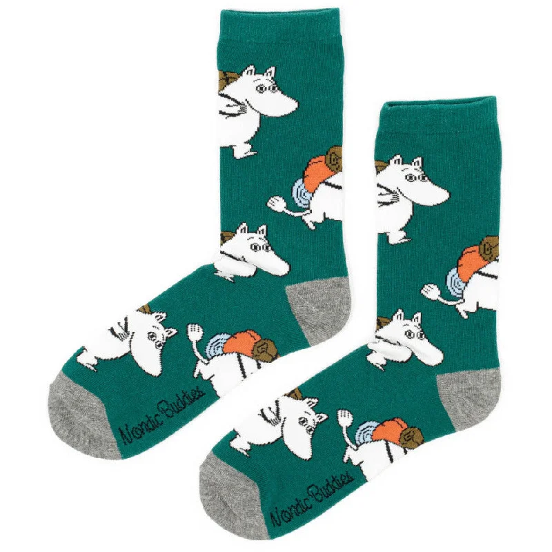 Moomintroll Adventuring Socks Green 40-45 - Nordicbuddies