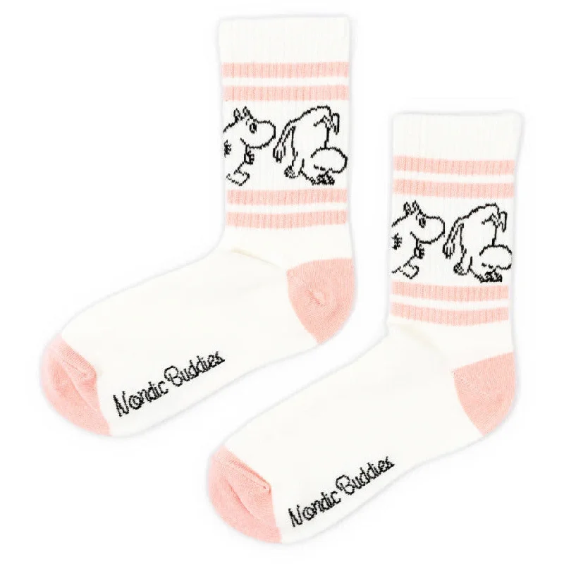 Moomintroll Retro Socks Pink - Nordicbuddies