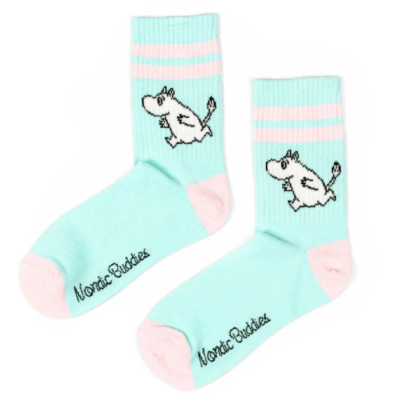 Moomintroll Retro Socks Blue/Pink - Nordicbuddies