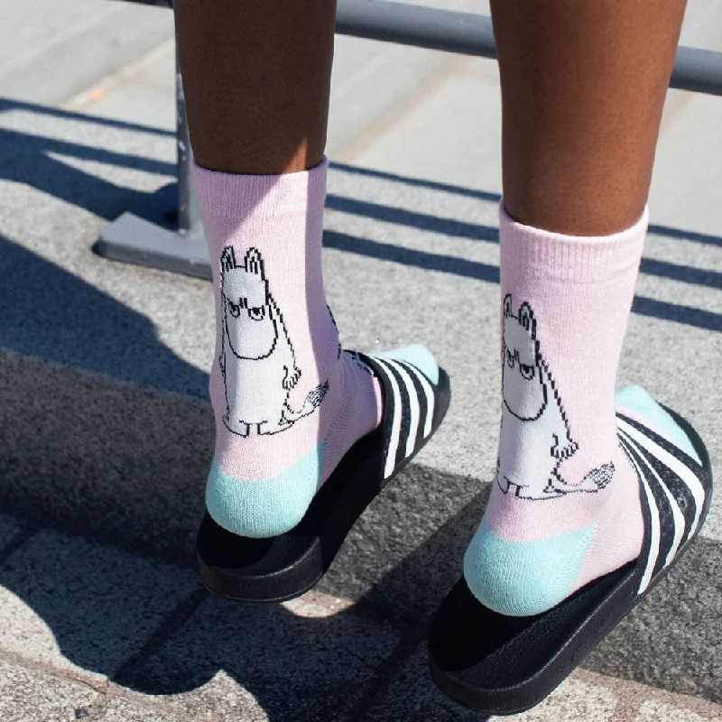 Moomintroll Angry Socks Pink 36-42 - Nordicbuddies