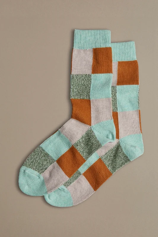 Organic Cotton Socks | Patchwork Mint